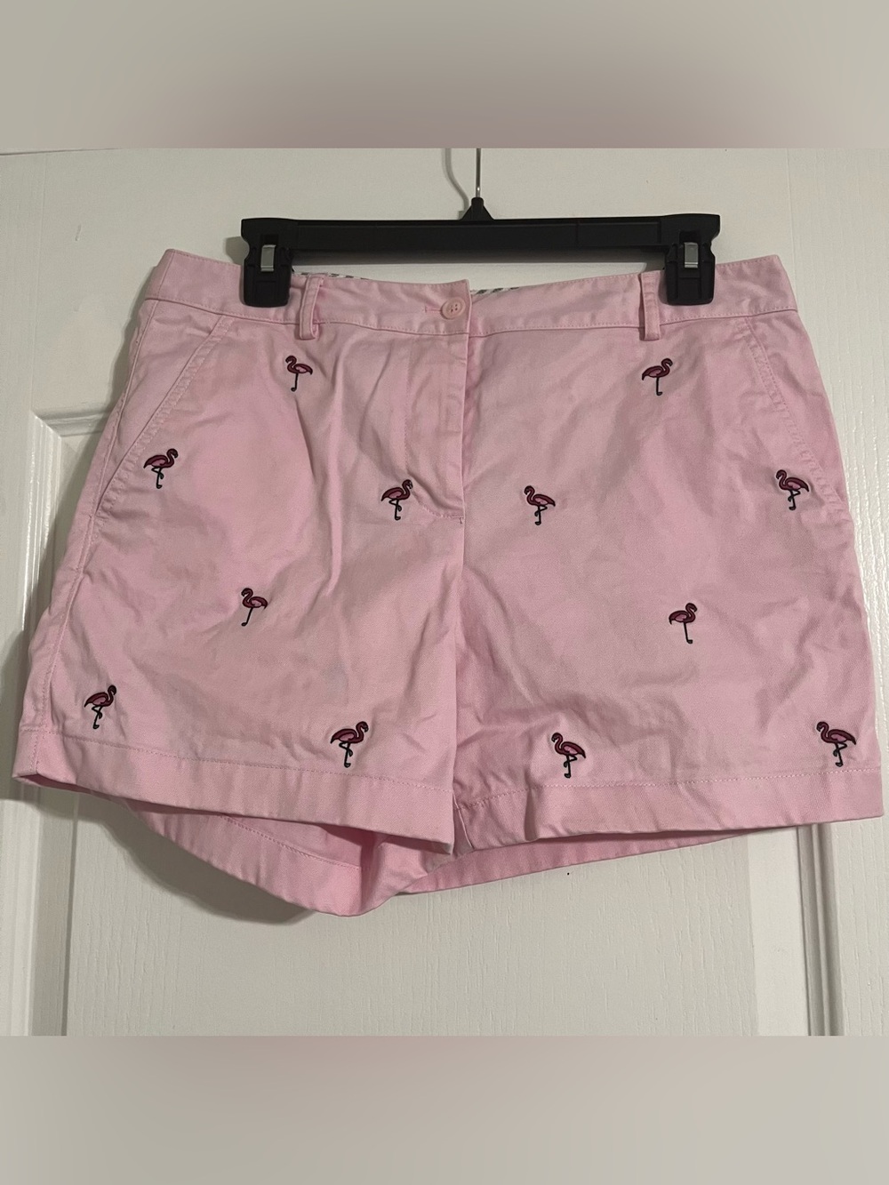 Brooks Brothers Light Pink Flamingo Embroidered Women's Shorts